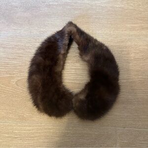 Vintage Mink Fur Collar | Rich Chocolate Brown